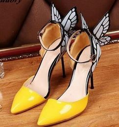 Choudory NEW Butterfly Wings heels Summer Fashion Bridal Shoes Sexy Valentine Sandalias Mujer Pointed Toe Wedding Shoes escarpin