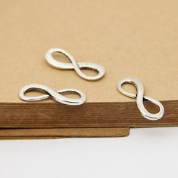 50pcs/lot Digital 8 Infinity Sign Charm Jewelry Connectors Pendants 8*23mm Antique Silver Bracelet