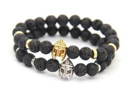 New Fashion Spartan Warrior Helmet Bracelet with Round Lava Energy stone beads men bracelet,Best Gift