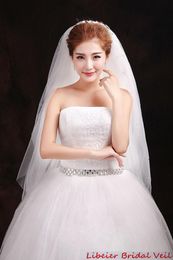 New High Quality Bridal Veils New Arrival Sequined Sparkly Crystals Tulle White Bridal Cheap Wedding Veil Wedding Accessories Fing290K