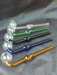 Free shipping wholesale -----Thick curved glass Coloured skull bones burn pot, glass Hookah / glass bong accessories, Colour random delivery