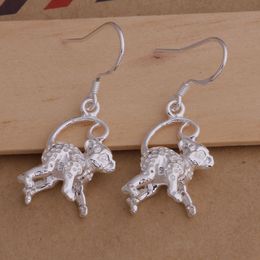 Fashion (Jewelry Manufacturer) 40 pcs a lot Hanging Monkeys earrings 925 sterling silver jewelry factory price Fashion Shine Earrings