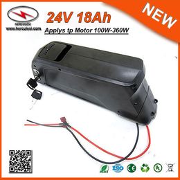 7S7P 18650 Cells 24V Lithium Battery Pack Dolphin Style 350W 18Ah E-Bike Battery 24V Electric Bike Battery with 2A Charger