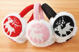 Child Winter Knitted Fur Plush Earmuffs for Women Lined Trim Acrylic Folding Cartoon Ear Muffs Earlap Warmer Headband lap