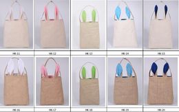 5 Colours Fine Design Easter Bunny Ears Handbag Jute Cloth Material Easter Gift Packing For Child Fine Festival Gift