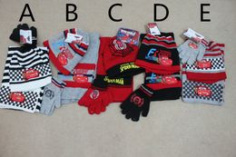 Wholesale-Baby Boys Girls Cars/ scarf+hat+gloves 3pcs/set,Children cotton scarf ,Winter knitted hat wholesale 10sets/lot