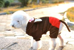 Wholesale-New Arrival Pet Dog Warm Clothing Autumn Winter Cotton Clothes For Pet Dog Cotton Clothes Monkey cover Soft Warm Dog Clothing