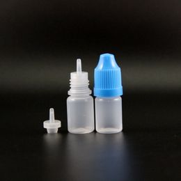 Lot 100 Pcs 3 ML Plastic Dropper Bottles With Child Proof Safe Caps & Tips Squeezable with Long nipples