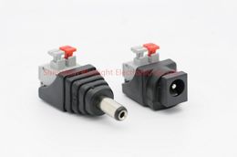 Free shipping 100Pair CCTV LED Male & Female 2.1x5.5mm DC POWER plug spring connecor