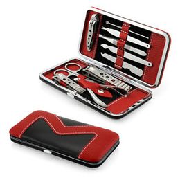 Pedicure Manicure Set Nail Clippers Cleaner Cuticle Grooming case 10pcs manicure kit nail polish Cleaner Kit Case Best quality