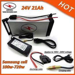 Customized Capacity 7S7P 24V Lithium Battery Pack Rear Rack Type 24V Electric Bike Battery 21Ah with Samsung Cell for 700W Motor