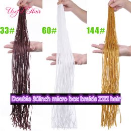 blonde hair extenions pre-loop box braids 60inch ZIZi synthetic braiding hair micro box braids marley hair 8pcs one head african american