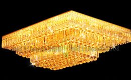 TOP19 Modern Living Room Chandeliers Atmosphere Golden Rectangle / Square Crystal Lamp Bedroom Lights Lighting Ceiling Restaurant Dinning Room Villas
