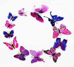 3D PVC butterfly home decorations wall stickers suit for outdoor/garden/balcony OPP package 12 pcs
