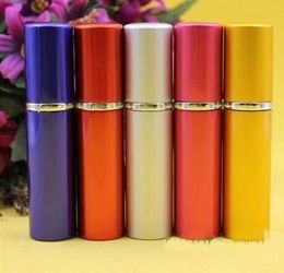 600pcs perfume bottle 5ml Aluminium Anodized Compact Perfume Aftershave Atomiser Atomizer fragrance glass scent-bottle Mixed color