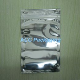 Wholesale 12*20cm (4.7*7.9") Aluminium Foil Clear Zipper Plastic Bags Pouches Packaging Bag Zipper Lock Bag Retail Package
