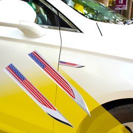 2X Car Truck Door Fender Accessory Trim US USA America Flag Emblem Badge 3D Sticker Decal Decorate
