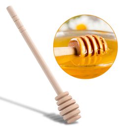 13cm long Portable Wooden Mini Bee Honey Dipper Wooden Stirring Stick Rod Spoon Dip Drizzler Server FREE Fedex