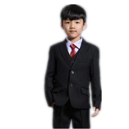 Новые пользовательские мальчики костюмы мода красивый мальчик формальная одежда свадьба цветок мальчик костюм детский смокинг (куртка + брюки + жилет)