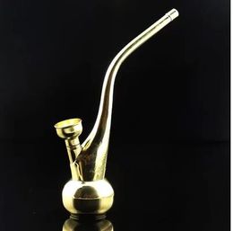 Multifunction brass double filter Hookah E-type oblique head copper water pipe magnetized dual-cigarette holder, wholesale glass bong access