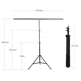 Freeshipping 152cm X 200cm Photography PVC Backdrop Background Support Stand System Metal with 3 clamps