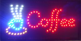 Super Bright Quality Colourful Cafe Coffee Shop Animated LED neon display hanging sign 48cmx25cm Free Shipping