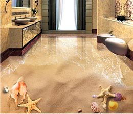 PVC Self-adhesive Floor Beach shells starfish bathroom living room vinyl flooring adhesives