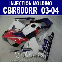 7 giftsfree cowl white blue for honda cbr 600rr fairing 2003 2004 injection molding 03 04 cbr600rr abs fairing kit lc0s