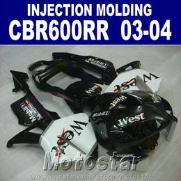 good 100 injection Moulding set for honda cbr 600rr fairing 2003 2004 black one cbr600rr 03 04 body repair parts wcdg