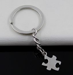 Fashion 20pcs/lot Key Ring Keychain Jewellery Silver Plated puzzle piece Charms