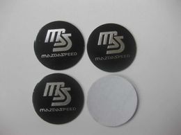 4Pcs Black MS MazdaSpeed Aluminium Alloy Car Wheel Centre Hub Caps Sticker Emblem