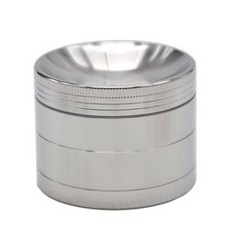 Multi Functional Deboss Cap 4 Parts 50MM Zinc Alloy CNC Metal Herb Grinder Crusher Tobacco Spice Chromium Chrusher