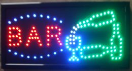 2016 Open Bar Led Neon Business Motion Light Sign. On/off with Chain 19*10 Indoor Free Shipping