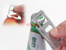 Free Shipping Card size 11 in 1 Multifunction Tool Pocket Card Outdoor Camping Survival Knife With saw ruler opener 500pcs