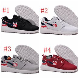 -2016 American Flag New Roshe Run chausse des hommes et des femmes USA Flag Summer respirantes Sneakers London Roshe Olympic Shoes Expédition gratuite en cours