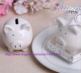 20sets Kids Child Gift Wedding gifts Ceramic Pig Piggy Bank Coin Bank decoration Favours Party Storage Saving Can Tanks White