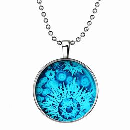 Christmas Gift Slide Pendant Necklace Snowflake Luminous Long Alloy Resin Gemstone Necklace 21g 60cm Clothing Accessories