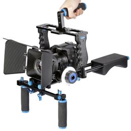 Freeshiping Professional DSLR Rig Shoulder Video Camera Stabiliser Support Cage/Matte Box/Follow Focus For Canon Nikon Sony Camera Camcorder
