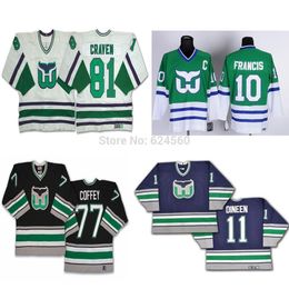 sew logos UK - 2016 New, personalize Customize jerseys Hartford Whalers jersey Home Away Alternate Embroidery Logo Sew on Any Name & NO. YS-6XL
