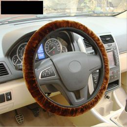 38cm Universal Car Steering Wheel Cover antislip fashion short fur elastic multi color option