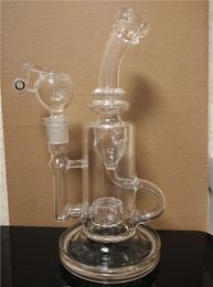 2017 New year Klein thick glass bongs water dab rig Torus bong recycler oil rigs glass smoking water pipes joint size 14.4mm free shipping