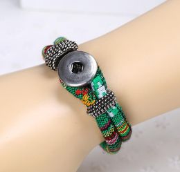 2016 newest design snap jewelry wholesale buttons snap noosa chunks leather bracelets for women