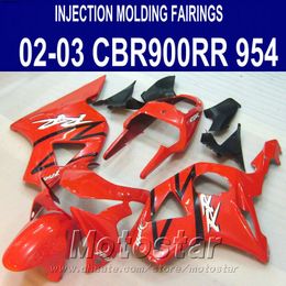 Injection molding for Honda cbr900rr fairings 954 2002 2003 red black motobike CBR900 954RR ABS fairing kit CBR954 02 03 YR19