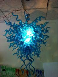 100% Mouth Blown CE UL Borosilicate Murano Glass Dale Chihuly Art Hanging Blue Lamp Turquoise Chandelier