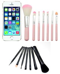 7PCS/lot Mini Portable Cosmetic Makeup Brush Set Cartoon Kitty Make Up Brushes Kit Mini Cute Portable Makeup Brush