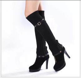 Fashion Spring autumn boots women shoes high heel platform ankle boots and long