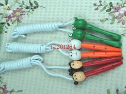 100pcs/lot Free Shipping Kids Wood Skipping Jump Rope Wooden Cartoon Animals Toy For Party Favor Supply Fitness