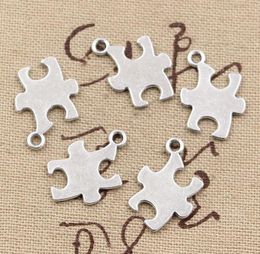 Free Ship 200pcs Antique Silver Puzzle Piece Jigsaw Charms For Jewelry Making Findings 18x14mm