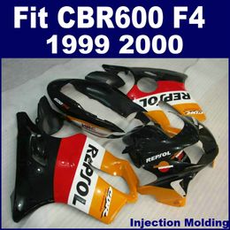 100 injection molding parts full fairing kits for honda cbr 600 f4 1999 2000 yellow red black 99 00 cbr600 f4 bodykits iloj