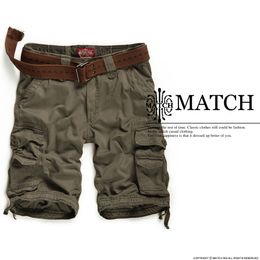 Wholesale-Matchstick Short Men Cargo Cotton Khaki color Big Size 30 32 34 36 38 40 42 44 #S3612